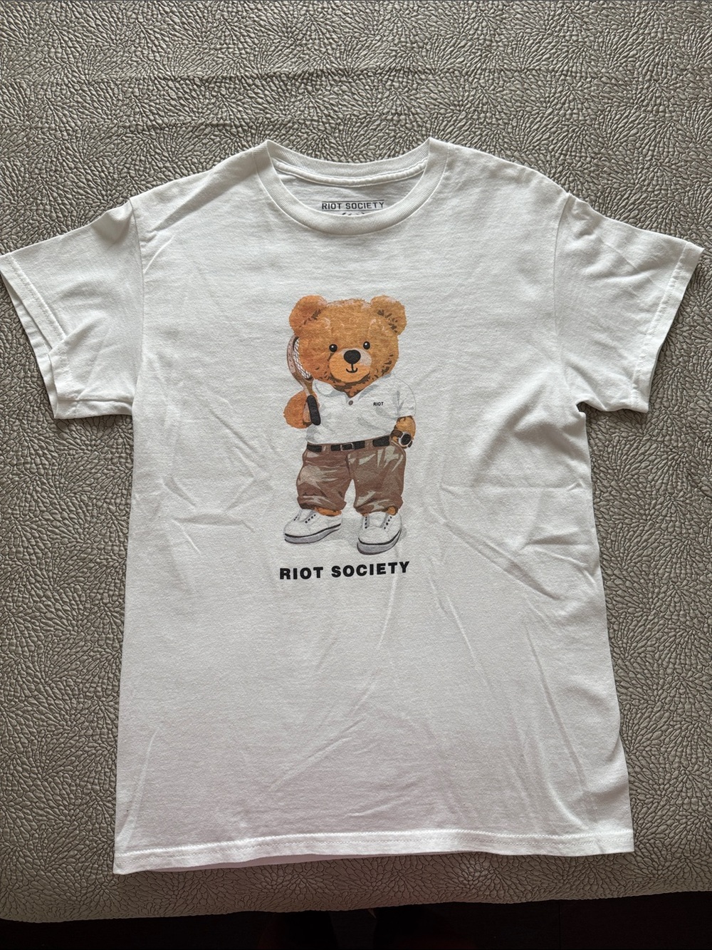 Riot Society Brown Teddy Bear Graphic Tee Mens Small